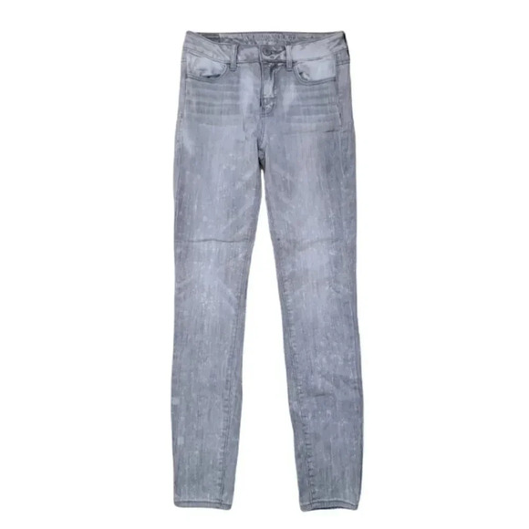 American Eagle Outfitters Hi-Rise Jegging Super Stretch Skinny Jean Gray 4 - Picture 1 of 15